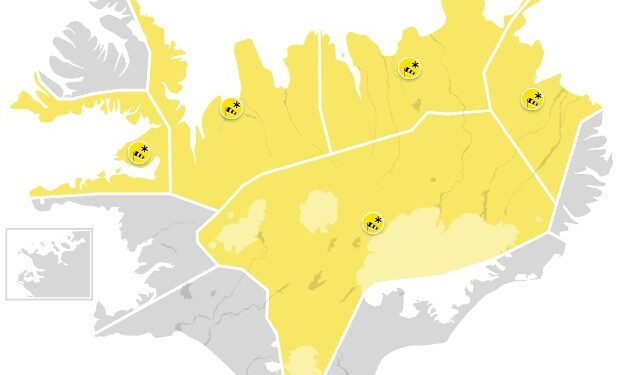 Rigning, slydda og snjókoma – Gul viðvörun
