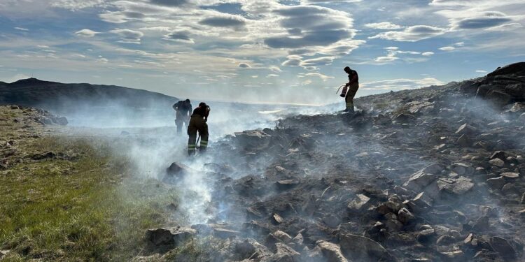 Gróðureldar í Helgafelli