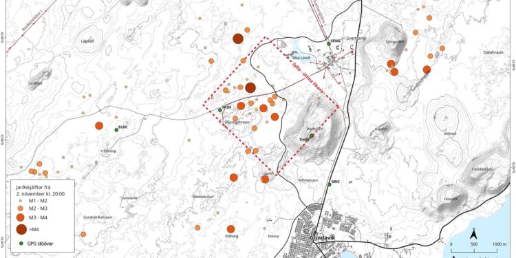 Stórir jarðskjálftar við Þorbjörn, nærri Grindavík