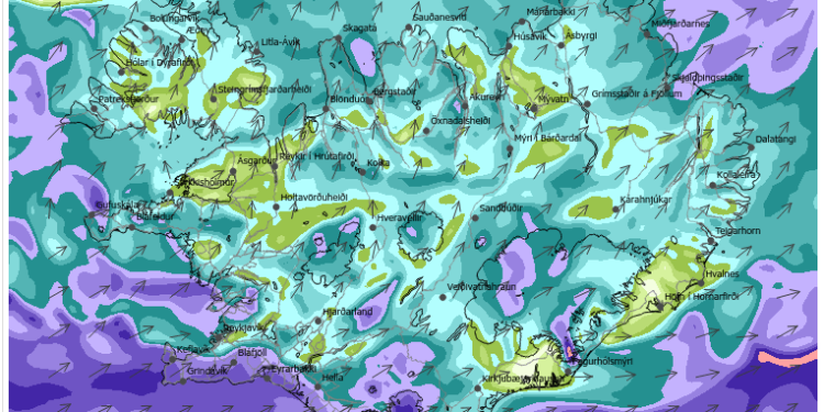 Lægðin veldur hríðarveðri – Gul viðvörun