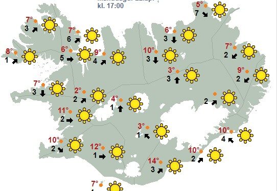 Bjart og hlýtt veður