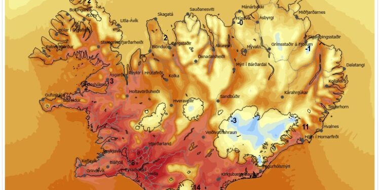 Hitatölur hækka í vikunni