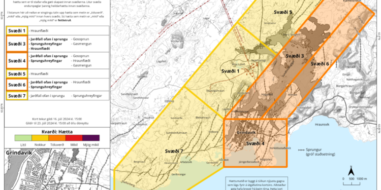Breyting á hættustigi vegna umbrota á Reykjanesskaga