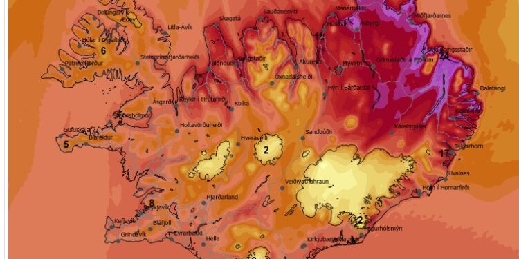 Hiti gæt farið yfir 20 stig