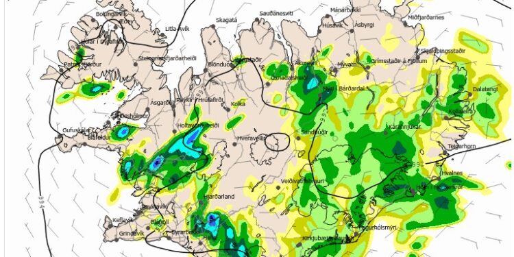 Rigning næstu daga og viku