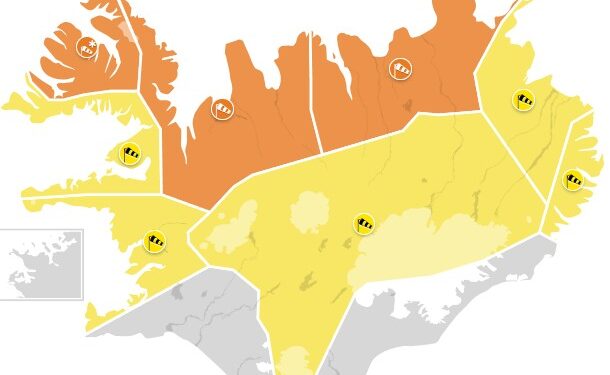 Kröpp og dýpkandi lægð – Appelsínugular viðvaranir – Hætta á skriðum