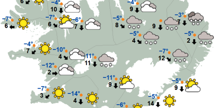 Mikið frost framundan