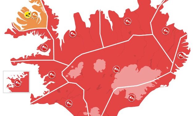 Rauðar viðvaranir vegna ofsaveðurs