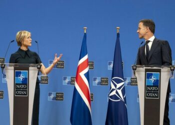 RÍKISSTJÓRNIN TEKUR ÚT HORNSTEIN ÍSLENSKRAR UTANRÍKISSTEFNU