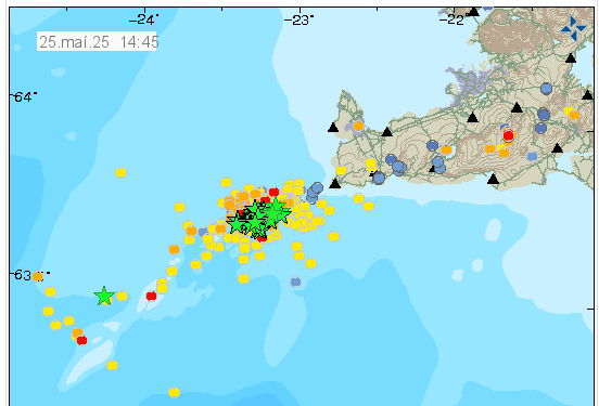 Rúmlega 500 skjálftar, þar af þrjátíu stórir