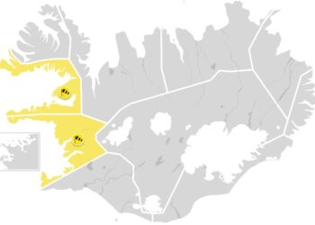 Gul viðvörun vegna veðurs