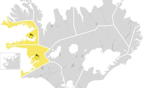 Gul viðvörun vegna veðurs