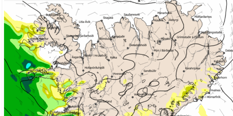 Veðrið á Menningarnótt – Lægð suður af Hvarfi