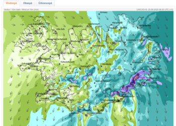 Norðanáttin fer minnkandi
