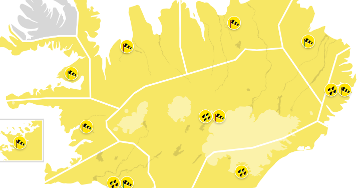 Gul veðurviðvörun um allt land – nokkrar lægðir á ferðinni