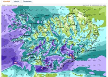 Djúp lægð á Grænlandshafi – veður breytist í fyrramálið