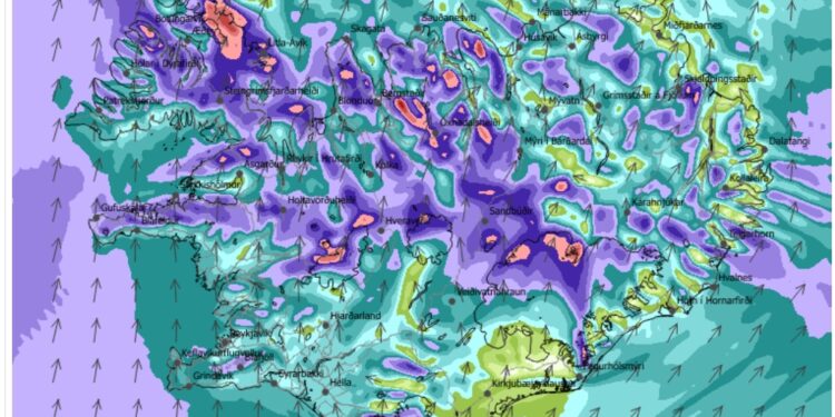 Appelsínugul viðvörun vegna veðurs