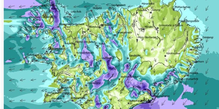 Hvessir og frost 5 til 15 stig