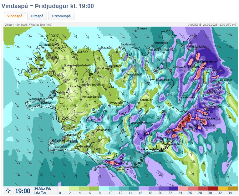 Viðvörun – Frost um allt land og rok framundan