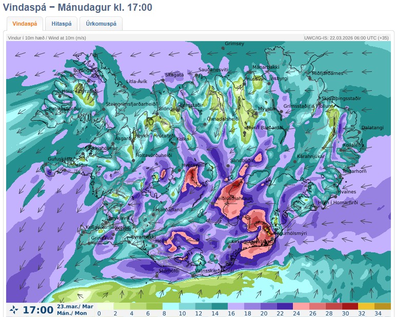 Djúp og kröpp lægð og önnur á leiðinni